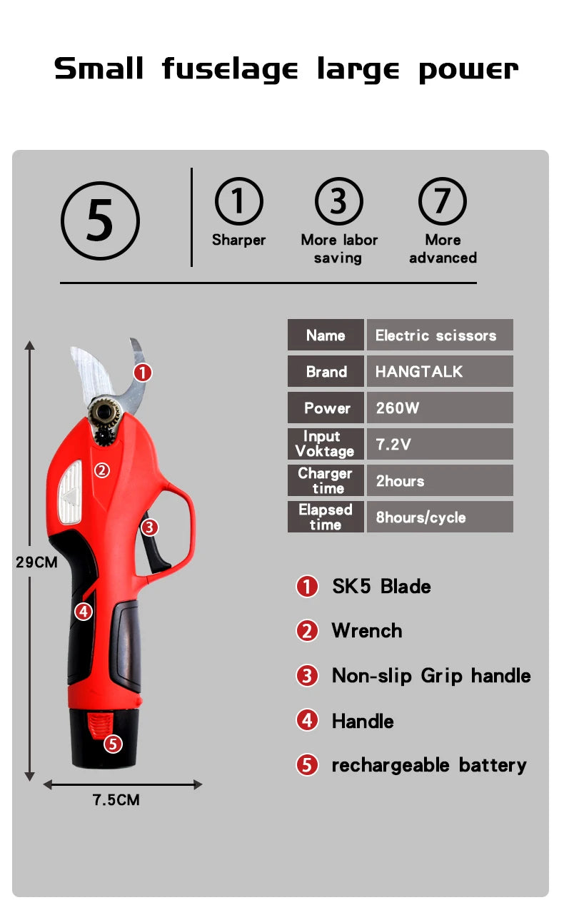 10.8V Cordless Pruner SC-2601 – Potatura Efficiente e Precisa