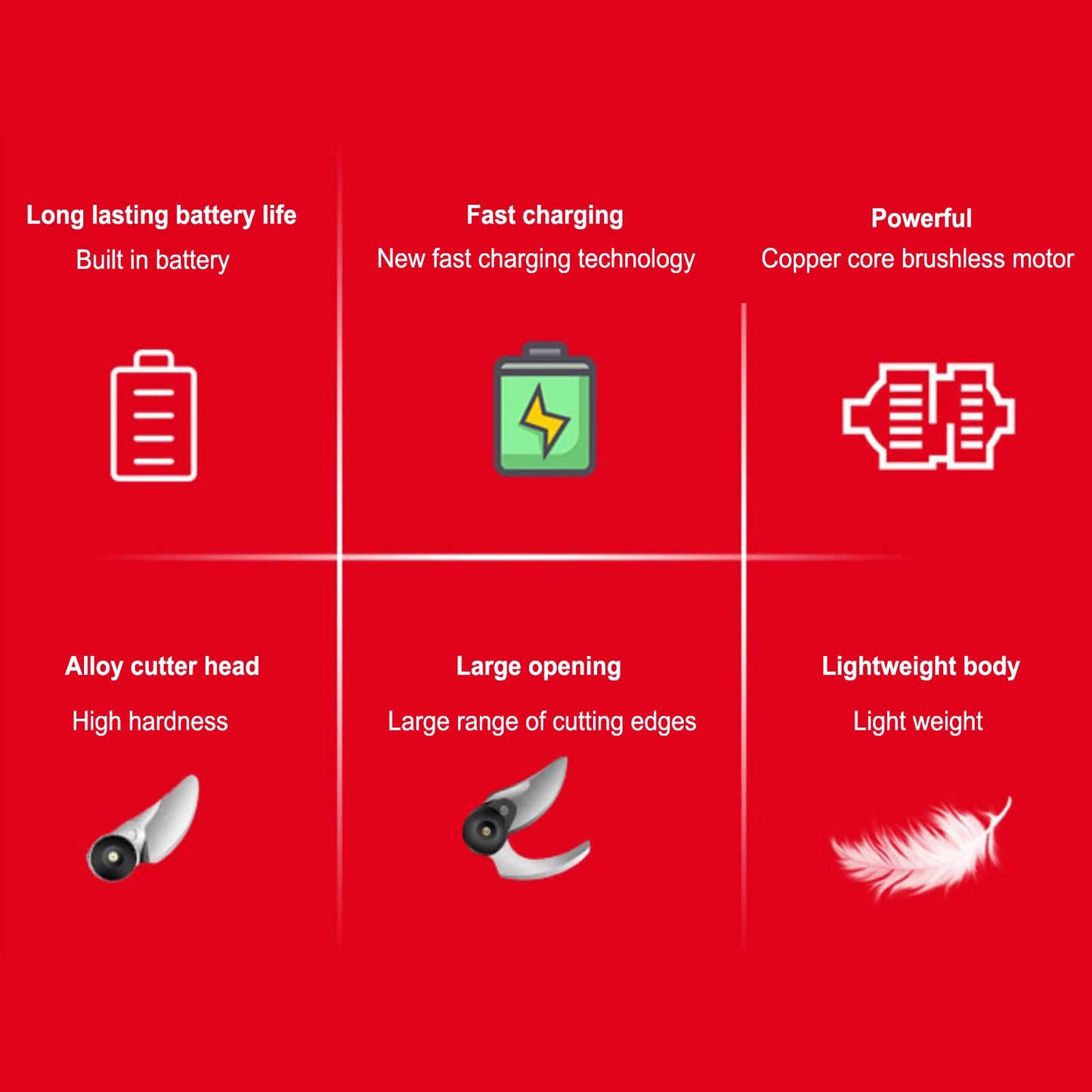 Forbici Elettriche Cordless per Potatura – Taglio Preciso e Senza Sforzo