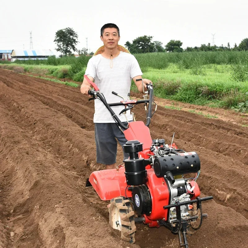 🌾 Mini Power Tiller - Trattore Agricolo Multifunzione a Piedi