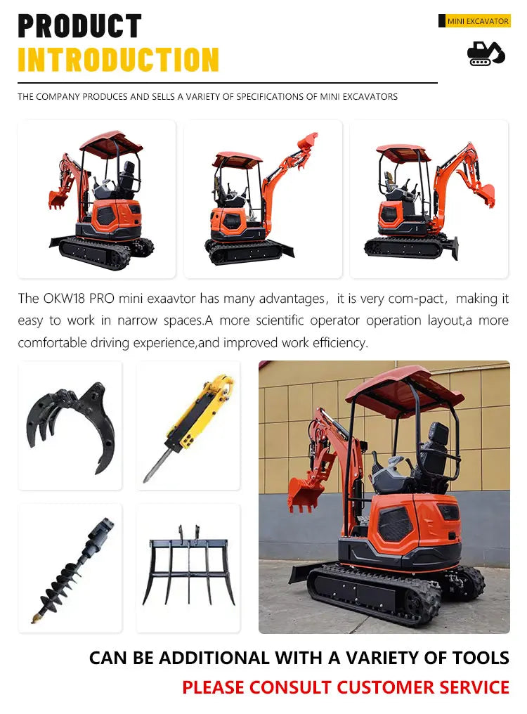 🚜 Mini Escavatore 1.8 Ton, Escavatore Kubota, Micro Digger Idraulico, Escavatore per Agricoltura, Escavatore Cingolato Compatto, Piccolo Escavatore per Fattorie, Mini Digger per Costruzioni

 