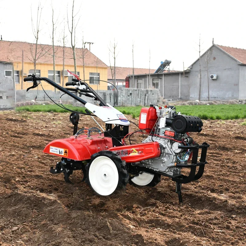 🌾 Mini Power Tiller - Trattore Agricolo Multifunzione a Piedi